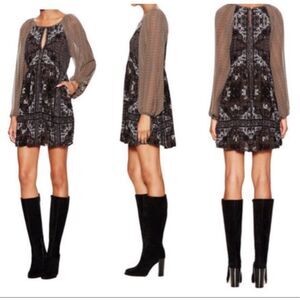Free People Oksana Mini Dress Black/Grey Size 2